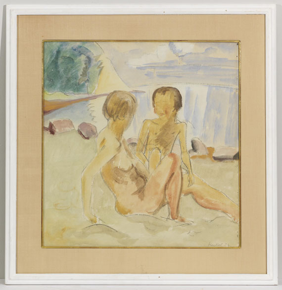 Erich Heckel - Frau und Kind am Strand - Rahmenbild