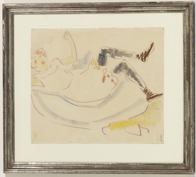 Ernst Ludwig Kirchner - Liegendes Mädchen - Rahmenbild