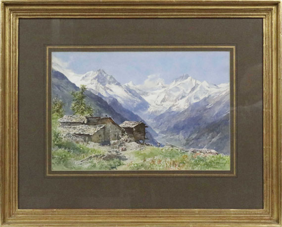 Edward Theodore Compton - Die Alpe Barneuza (Wallis) - Rahmenbild