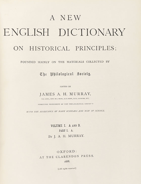 James A. H. Murray - A new English Dictionary. 21 Bde.