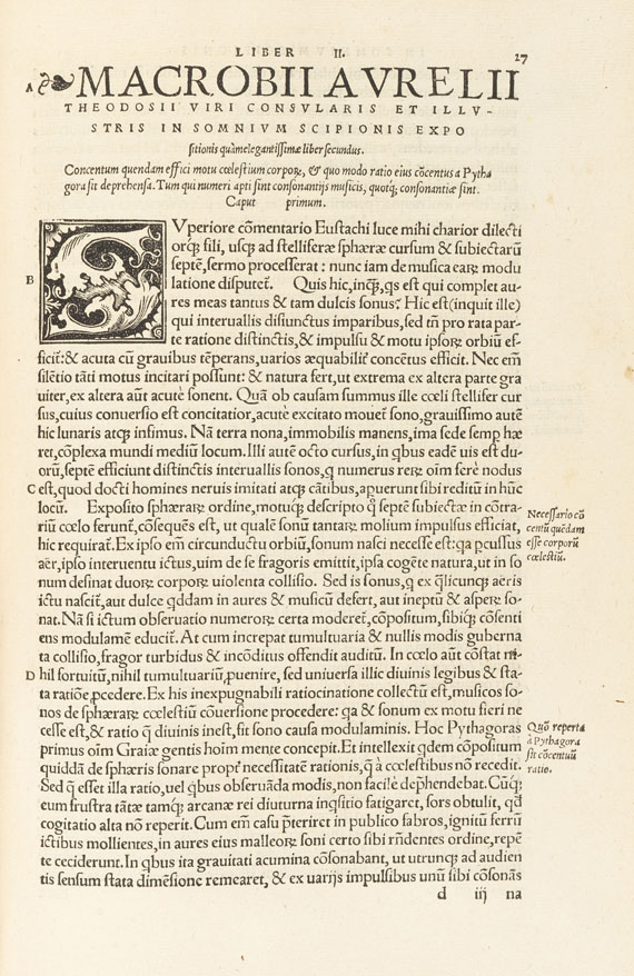 Ambrosius Theodosius Macrobius - In somnium, 1526.  - Vorgeb.: Tacitus, Historia Augusta actionum. 1519.
