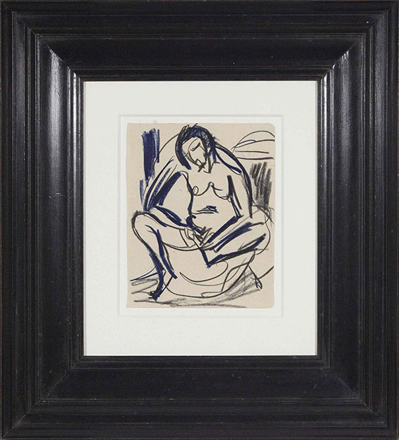 Ernst Ludwig Kirchner - Sitzender weiblicher Akt - Rahmenbild