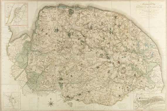 Großbritannien - Map of the county of Norfolk (Wandkarte)