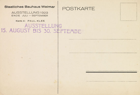 Paul Klee - Postkarte Bauhaus-Ausstellung 1923 - Weitere Abbildung