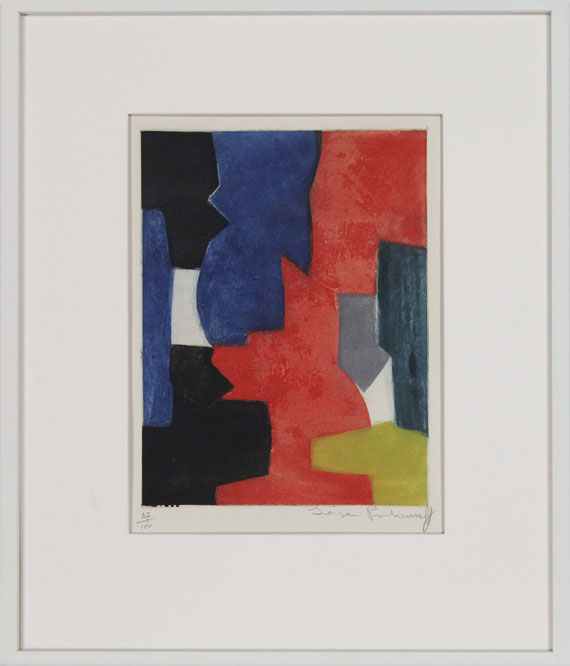 Serge Poliakoff - Composition bleue, rouge, verte et noire - Rahmenbild