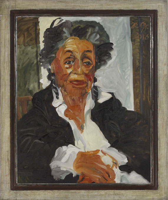 Johannes Grützke - Porträt Lea Rosh - Rahmenbild