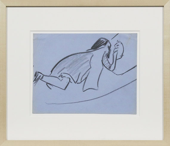 Ernst Ludwig Kirchner - Mädchen mit Katze - Rahmenbild