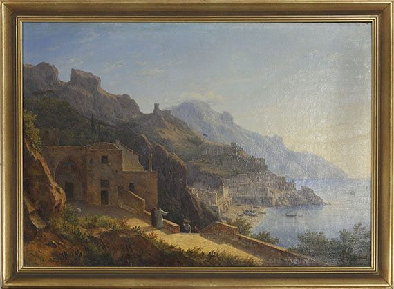 Carl Morgenstern - Blick auf das Kapuzinerkloster bei Amalfi - Rahmenbild