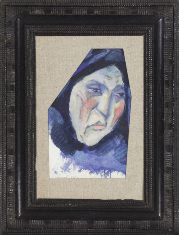 Heinrich Nauen - Kopfstudie zur Maria im violetten Gewand - Rahmenbild