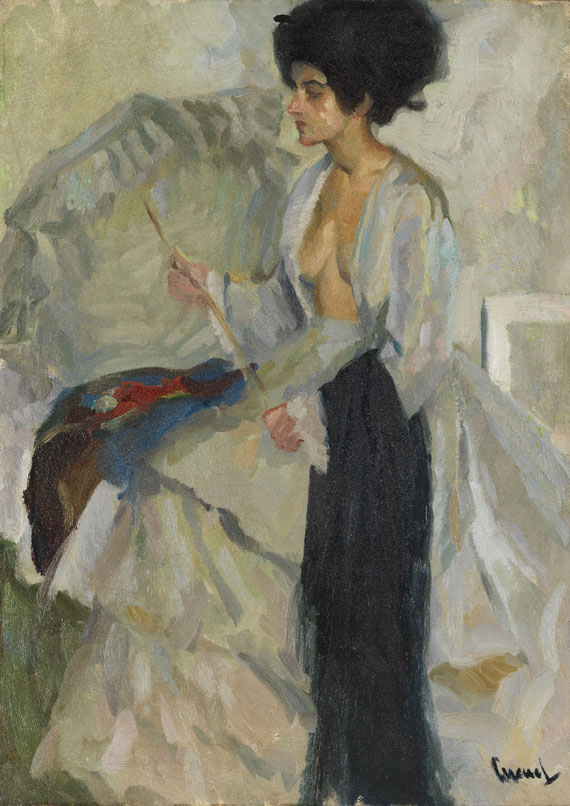 Edward Cucuel - Frau im Atelier