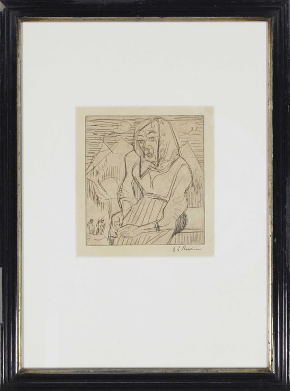 Ernst Ludwig Kirchner - Sitzende Bäuerin - Rahmenbild