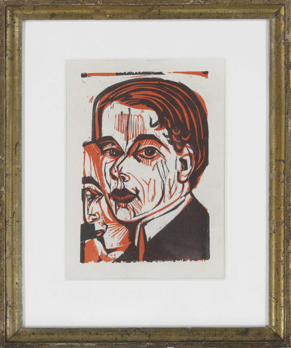 Ernst Ludwig Kirchner - Selbstbildnis mit Frauenprofil - Rahmenbild