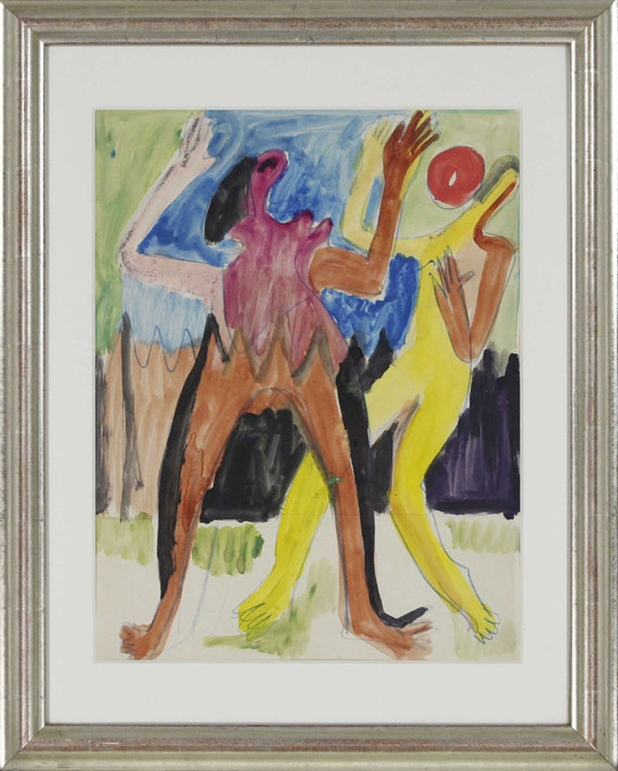 Ernst Ludwig Kirchner - Ballspielendes Paar - Rahmenbild