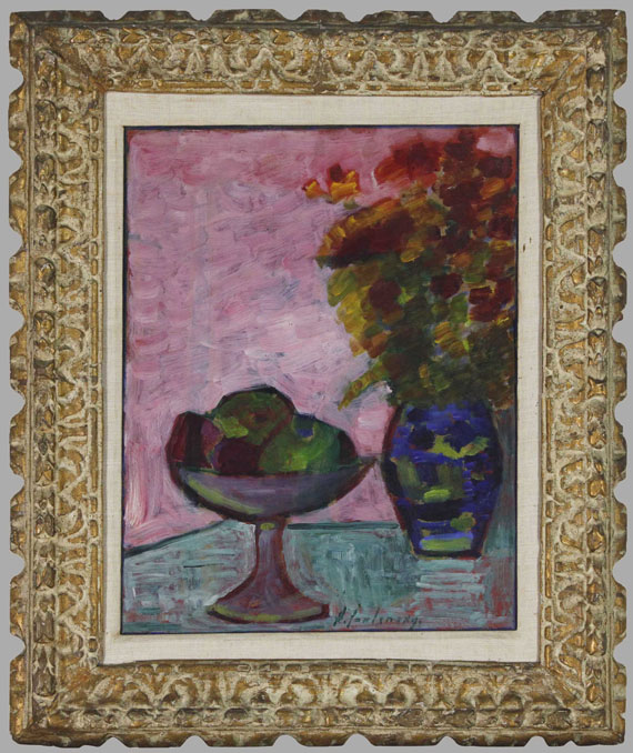 Alexej von Jawlensky - Stillleben mit Fruchtschale und Blumenvase - Rahmenbild