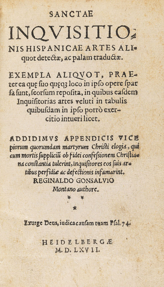 Cassiodor de Reina - Sanctae inquisitionis Hispanicae