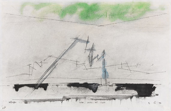 Lyonel Feininger - Water, smoke, and clouds