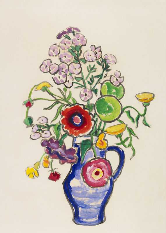 Gabriele Münter - Sommerblumenstrauß mit rotem Mohn und Phlox