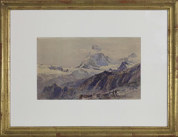 Edward Theodore Compton - Das Matterhorn von der Triftkumme - Rahmenbild