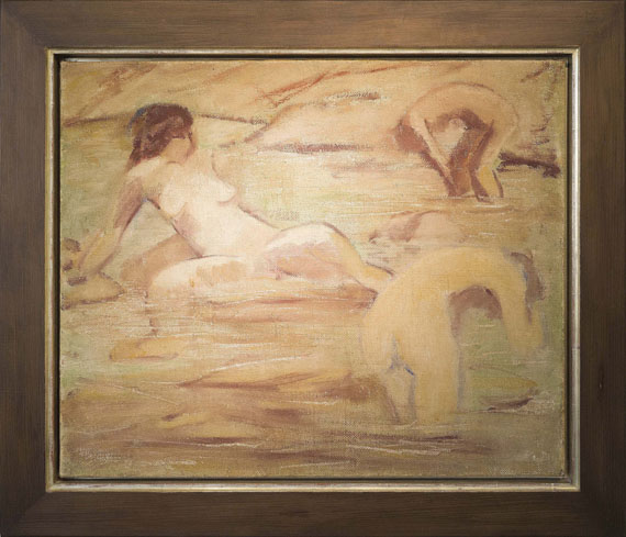 Otto Mueller - Drei badende Mädchen - Rahmenbild