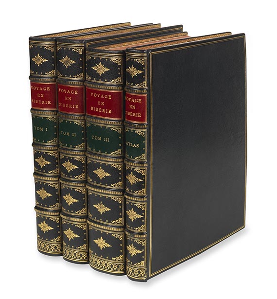 Jean Chappe d`Auteroche - Voyage en Siberie, 3 Texbde. und Atlas, zus. 4 Bände