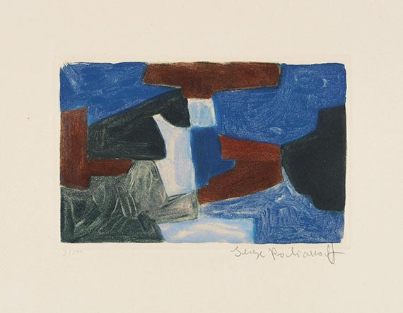 Poliakoff - Composition bleue, verte et brune