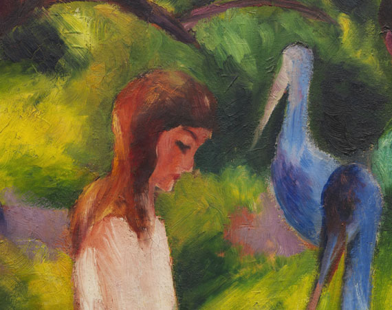 August Macke - Mädchen mit blauen Vögeln (Kind mit blauen Vögeln)