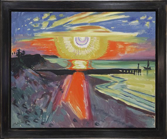 Hermann Max Pechstein - Sonnenuntergang an der See - Rahmenbild