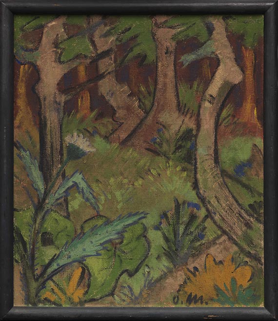Otto Mueller - Waldinneres mit Blume - Rahmenbild