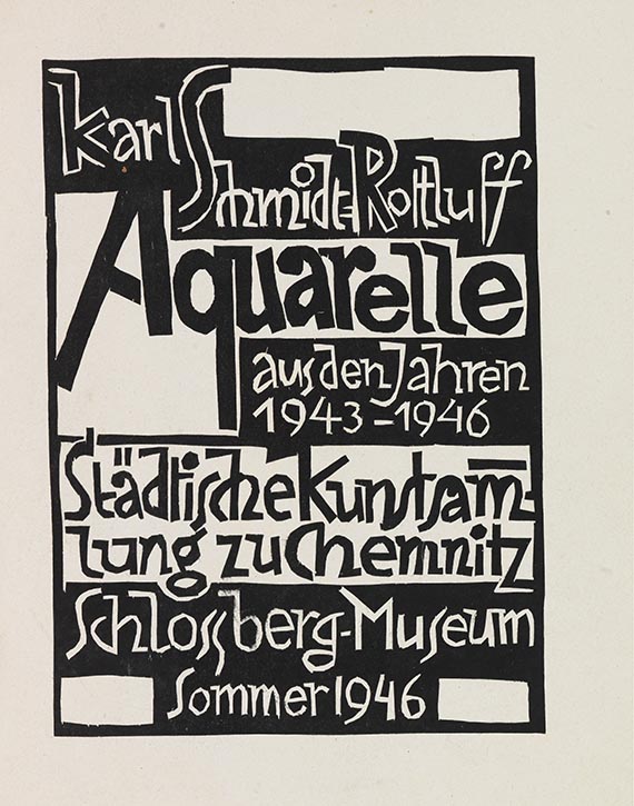 Schmidt-Rottluff - Titelseite Ausstellungskatalog: Karl Schmidt-Rottluff, Aquarelle 1943-46, Chemnitz