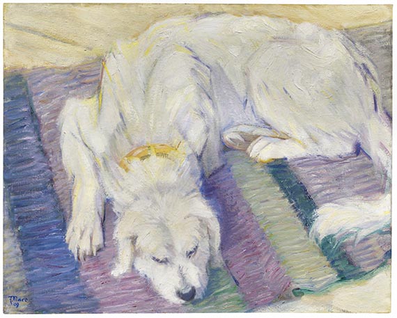 Franz Marc - Liegender Hund (Hundeporträt von "Russi")