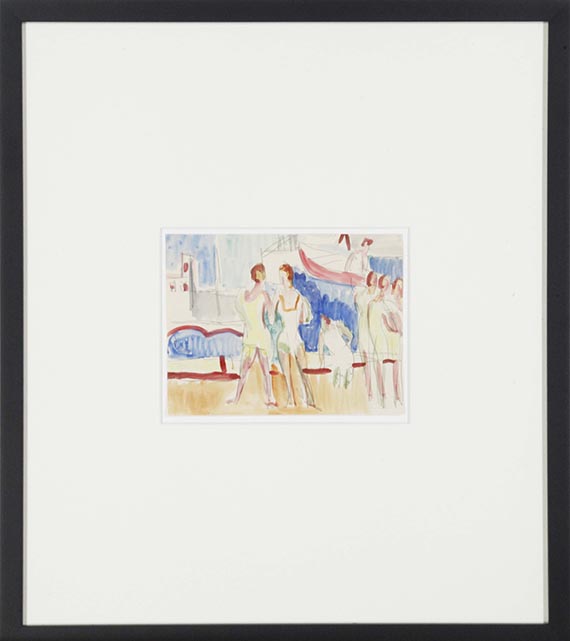 Ernst Ludwig Kirchner - Sportler im Segelhafen - Rahmenbild