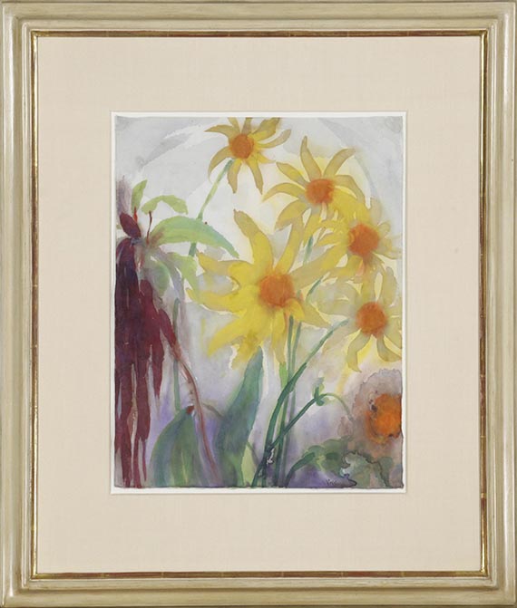 Emil Nolde - Sonnenblumen und Fuchsschwanz - Rahmenbild