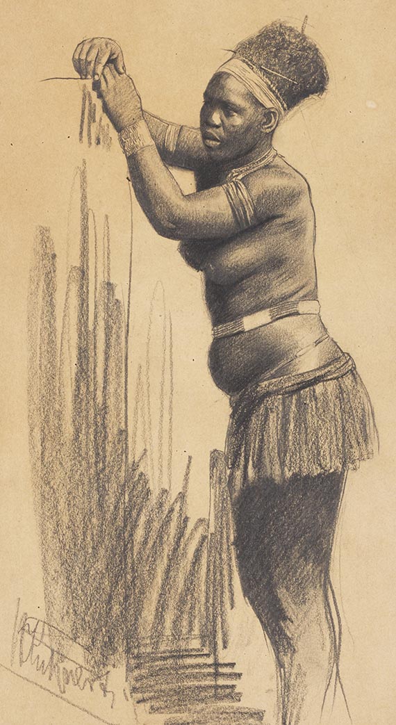 Wilhelm Kuhnert - Konvolut: Askari (Bl. 1). Afrikanische Frau (Bl.2) - Weitere Abbildung