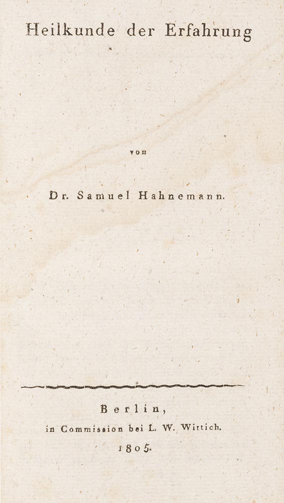 Samuel Hahnemann - Heilkunde der Erfahrung
