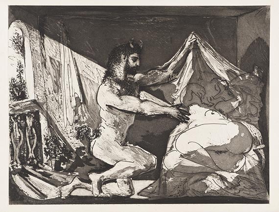 Picasso - Faune dévoilant une dormeuse (Jupiter et Antiope, d'après Rembrandt)
