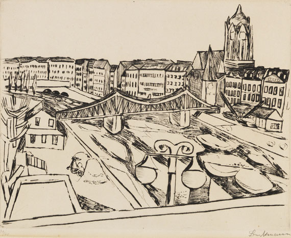 Max Beckmann - Stadtansicht mit Eisernem Steg