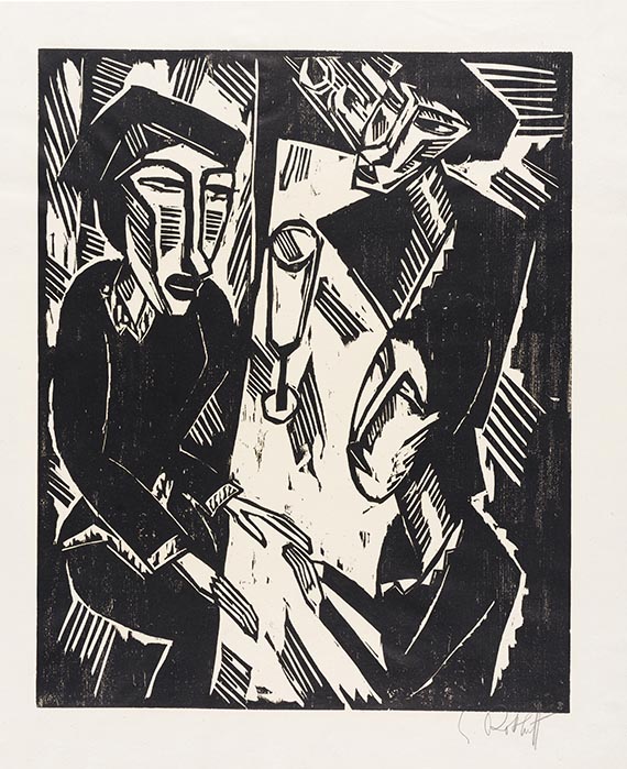 Karl Schmidt-Rottluff - Drei am Tisch