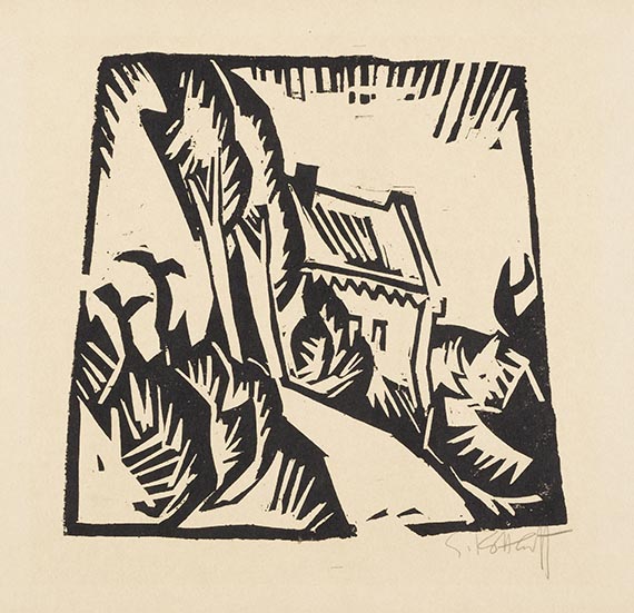 Karl Schmidt-Rottluff - Haus mit Pappeln