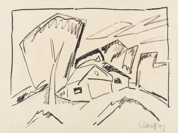 Karl Schmidt-Rottluff - Landschaft mit Baum und Haus