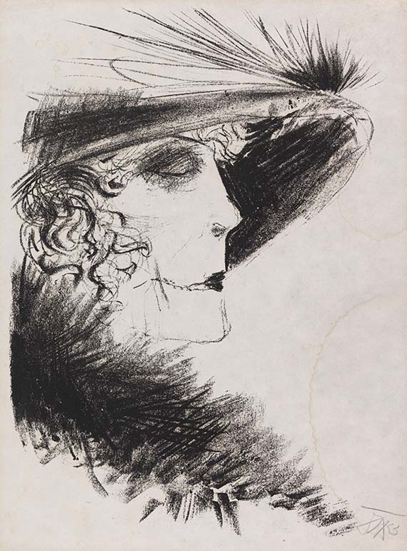 Otto Dix - Dame mit Reiher