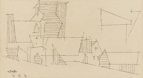Lyonel Feininger - Village Houses and Church