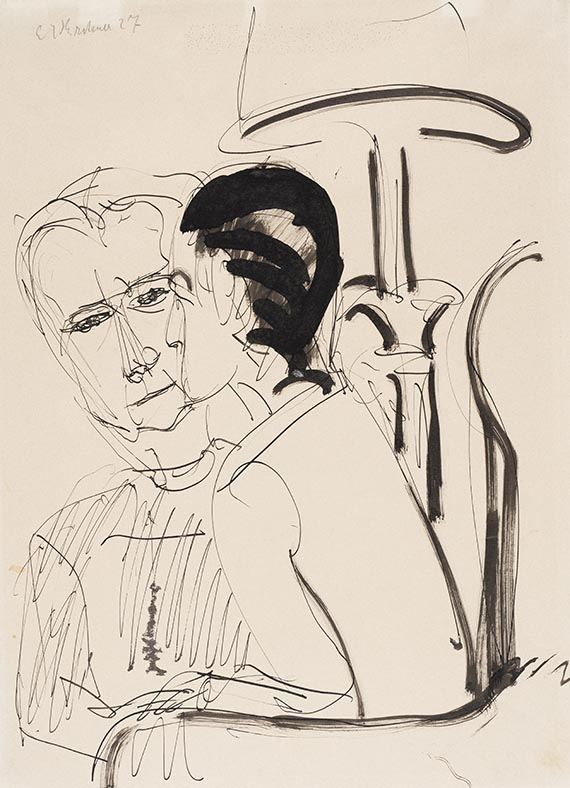 Ernst Ludwig Kirchner - Gespräch unter der Lampe