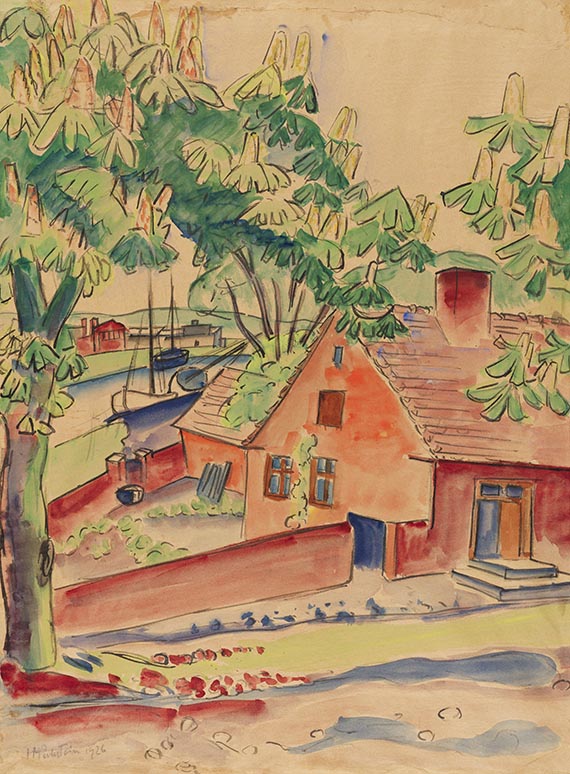 Hermann Max Pechstein - Haus unter Kastanien