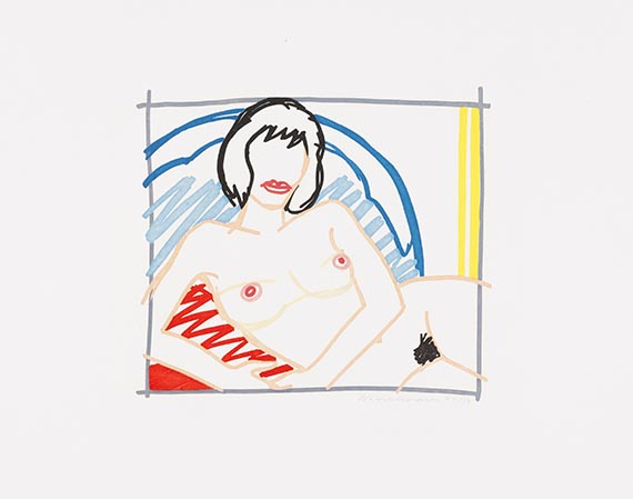 Tom Wesselmann - Monica Nude with Yellow Curtain