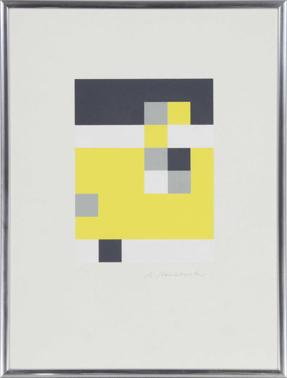 Anton Stankowski - Ohne Titel ("Gelb Schwarz Grau") - Rahmenbild
