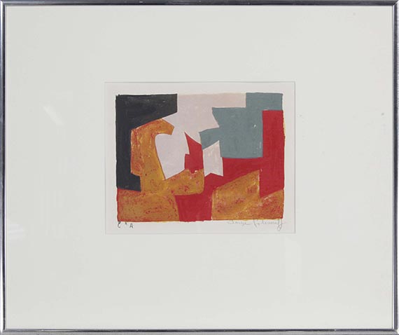 Serge Poliakoff - Komposition in Orange, Schwarz, Rosa, Grün und Rot