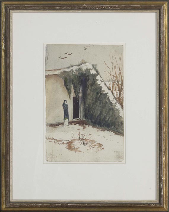 August Macke - Frau im Innenhof - Rahmenbild