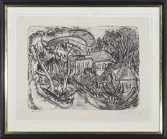 Ernst Ludwig Kirchner - Garten Staberhof, Fehmarn - Herrenhaus im Park - Rahmenbild