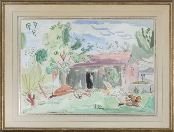 Hans Purrmann - Bootshütte am Bodensee - Rahmenbild