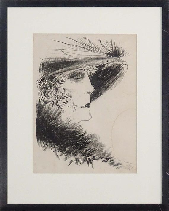 Otto Dix - Dame mit Reiher - Rahmenbild